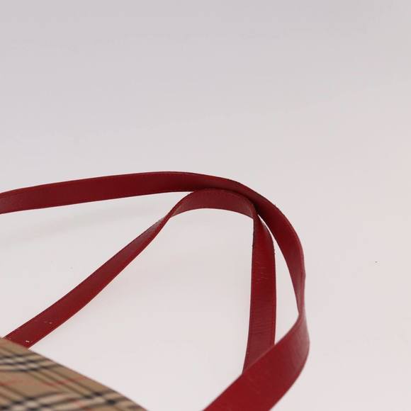 Burberrys Nova Check Tote Bag Canvas Beige Red Auth 78424 - Picture 9 of 16